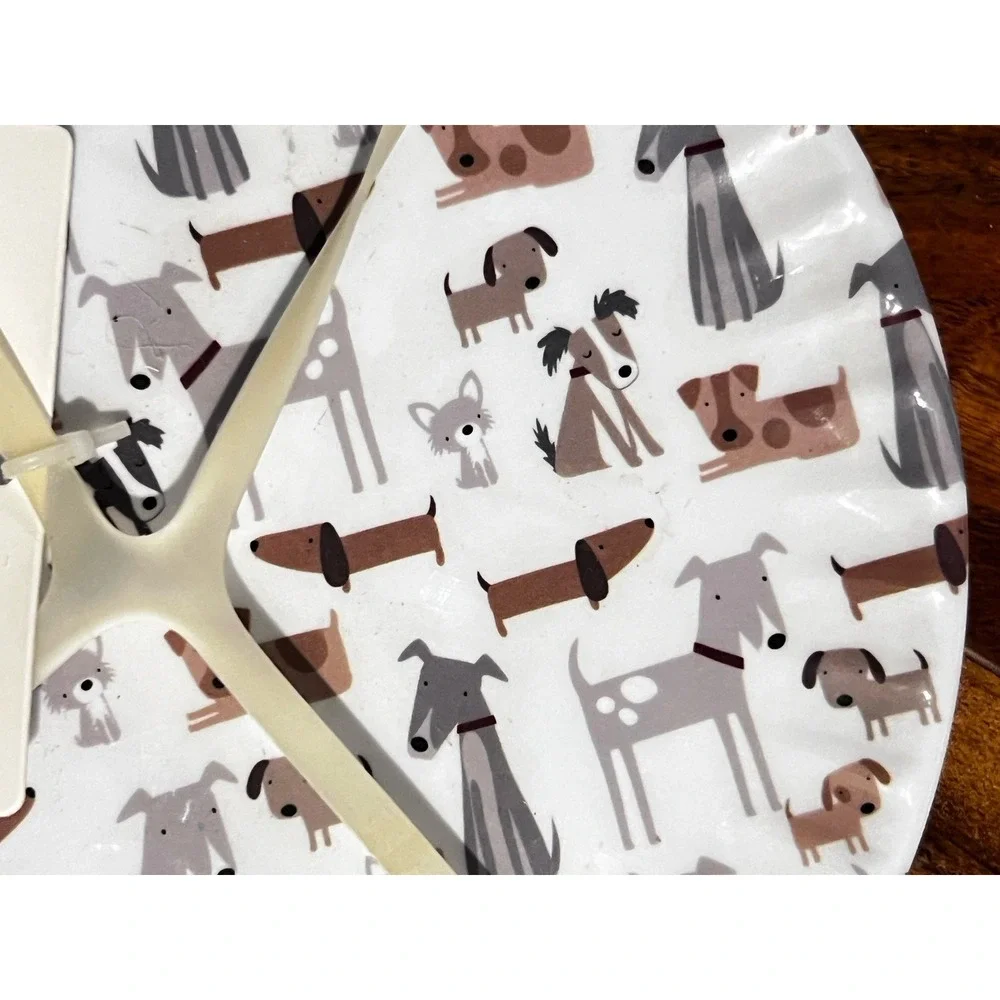 New Novogratz Set of 8 Dashchund Melamine Indoor Outdoor Plates‎ (11 Inch)